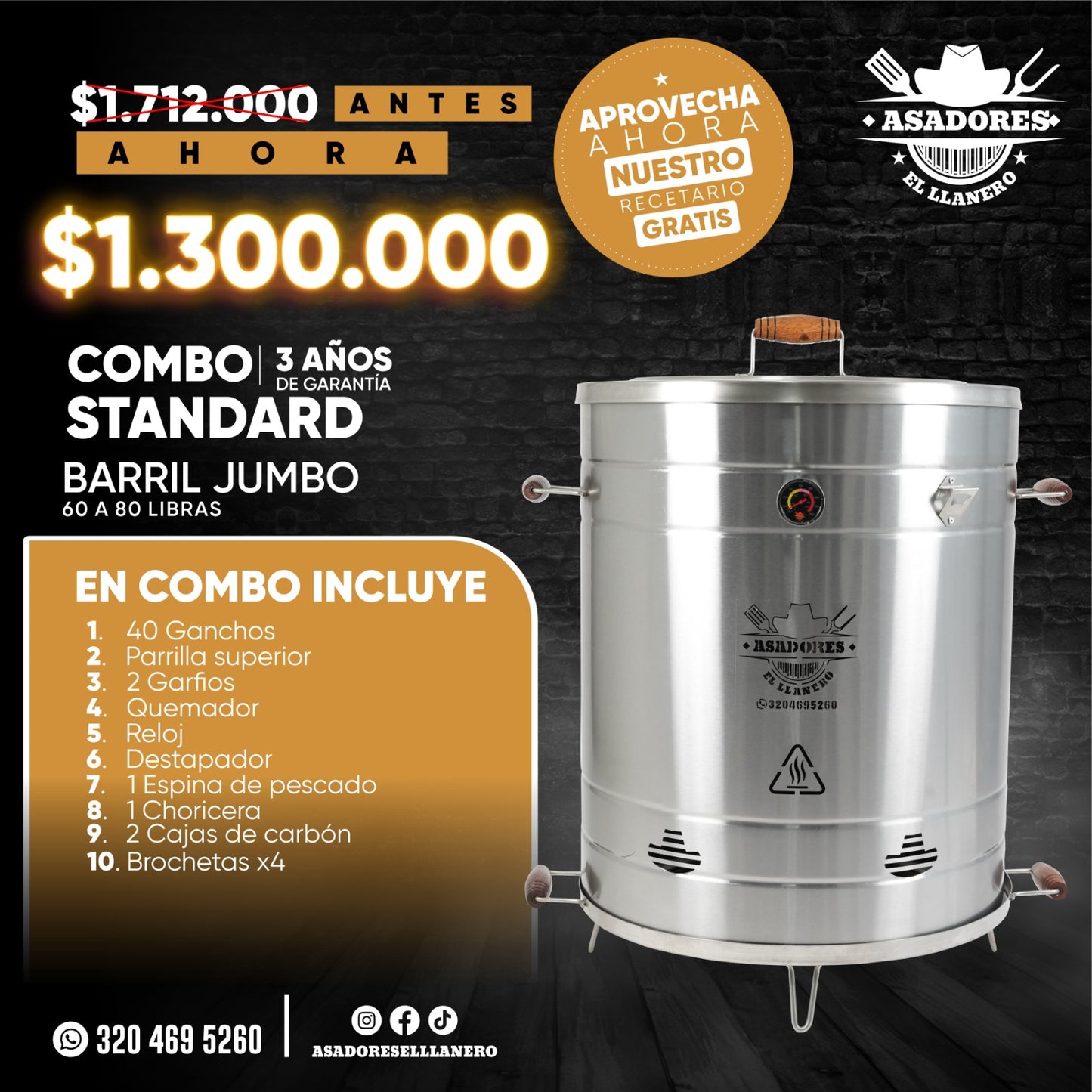 "¡Oferta Especial! Combo Barril Jumbo 60 a 80 Libras: Perfecto para Grandes Eventos y Emprendedores"