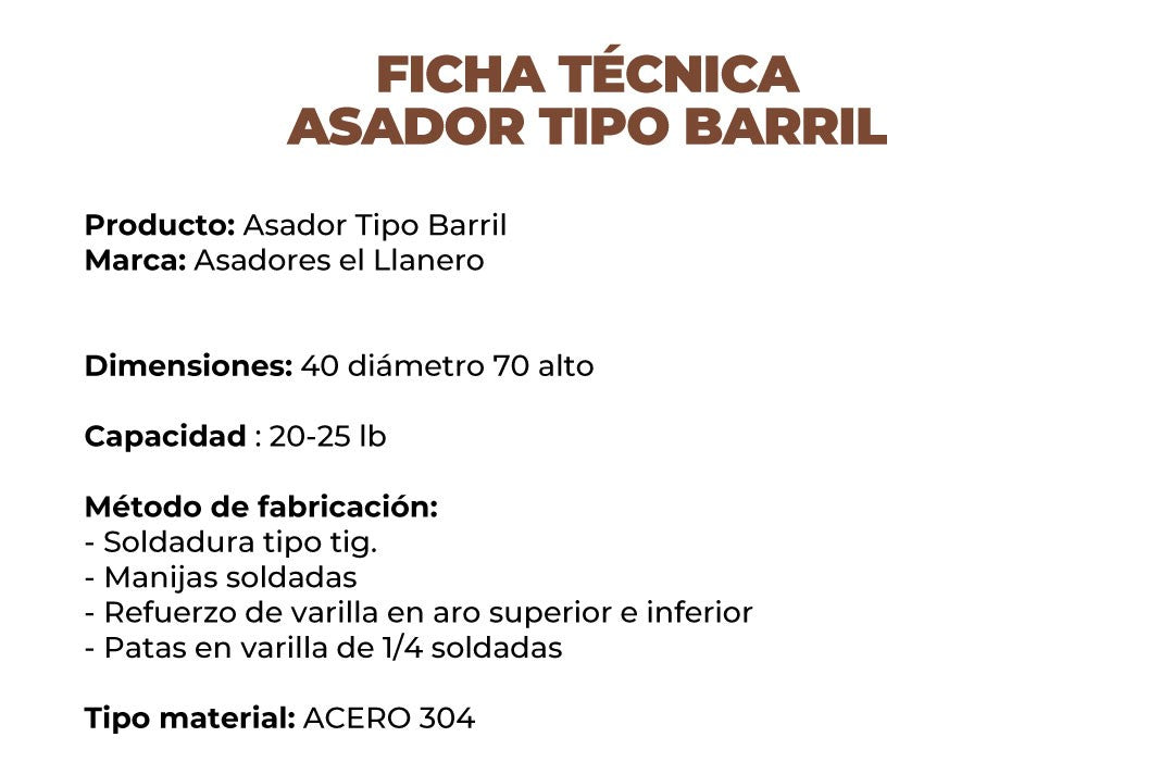 "¡Combo Especial de Febrero! Barril Mediano de 20 a 28 Libras en Acero Grado Quirúrgico: Calidad y Resistencia en Cada Asado"
