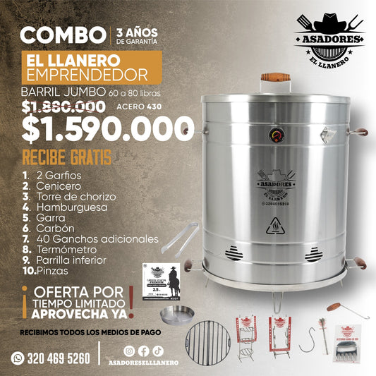 "¡Combo El Llanero Emprende! Barril de 60 a 80 Libras: La Potencia que Tu Negocio Necesita"