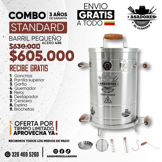 "¡Promo Especial! Asador Pequeño en Acero Inoxidable de 10 Libras