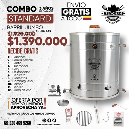 ¡Aprovecha la Oferta! Asador Jumbo de Acero Inoxidable 60-80 Libras, ¡Resistente y Duradero a un Precio Inigualable!